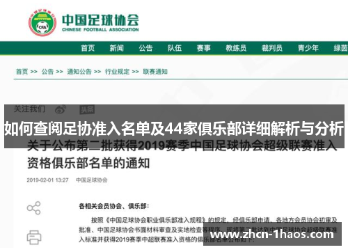 如何查阅足协准入名单及44家俱乐部详细解析与分析