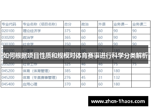 如何根据项目性质和规模对体育赛事进行科学分类解析 如何根据项目性质和规模对体育赛事进行科学分类解析