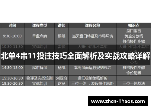 北单4串11投注技巧全面解析及实战攻略详解